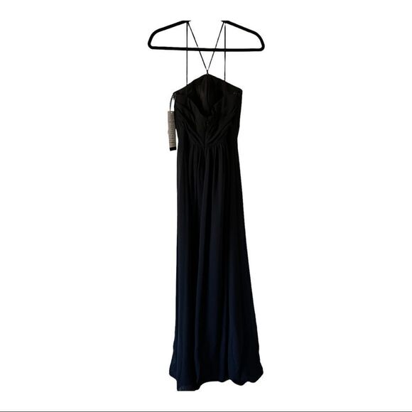 Bill Levkoff Black Chiffon Bridesmaid/Formal Dress Style 1405 Size 2 - Picture 2 of 8